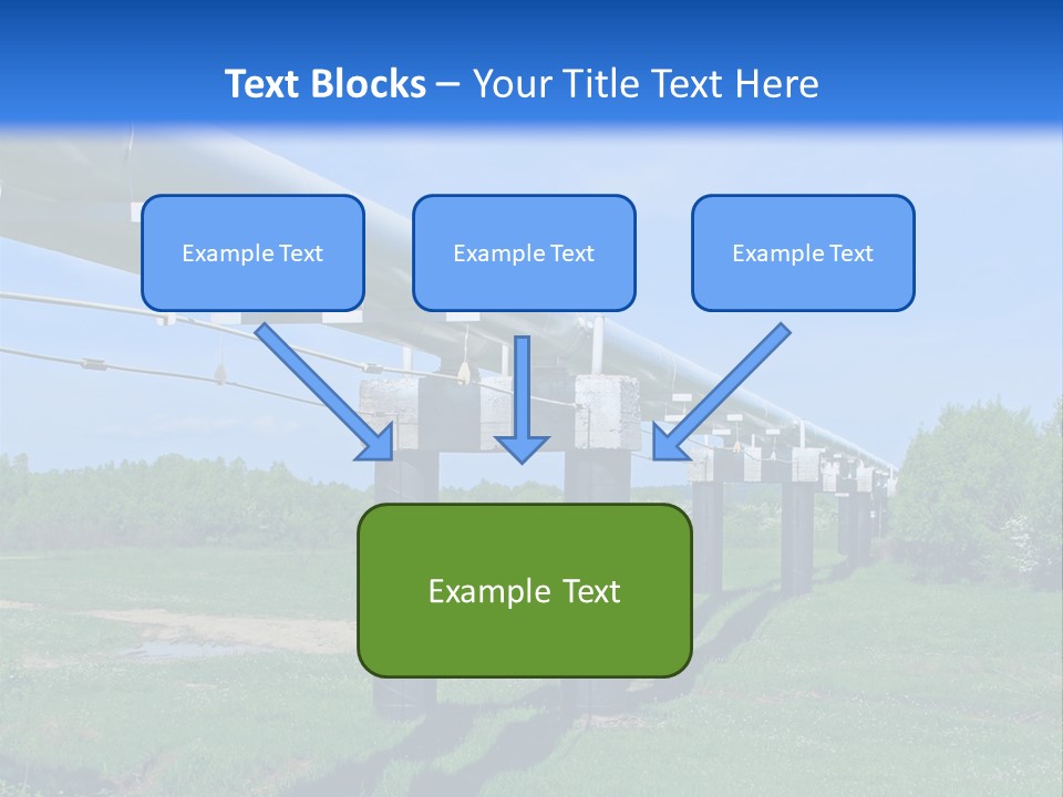 A Row Of Power Lines In A Green Field PowerPoint Template