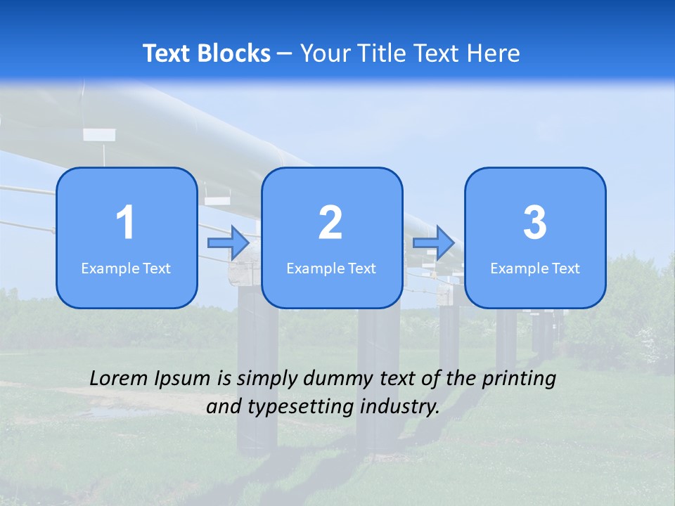 A Row Of Power Lines In A Green Field PowerPoint Template