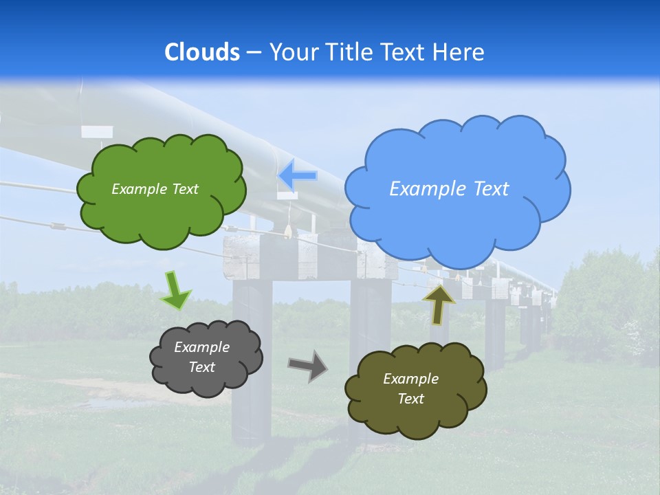 A Row Of Power Lines In A Green Field PowerPoint Template