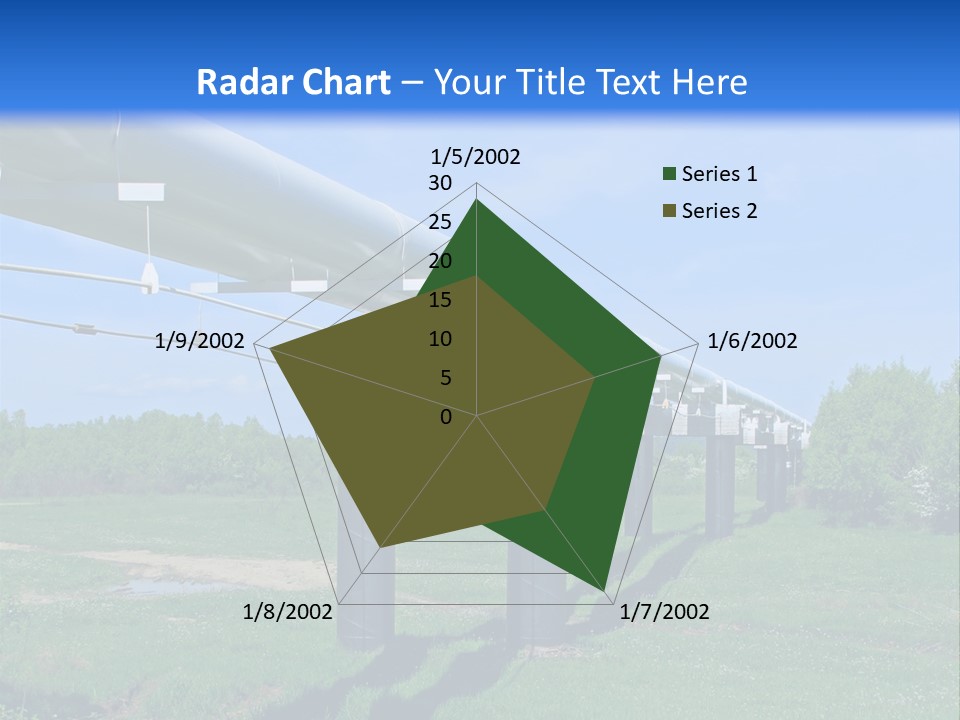 A Row Of Power Lines In A Green Field PowerPoint Template