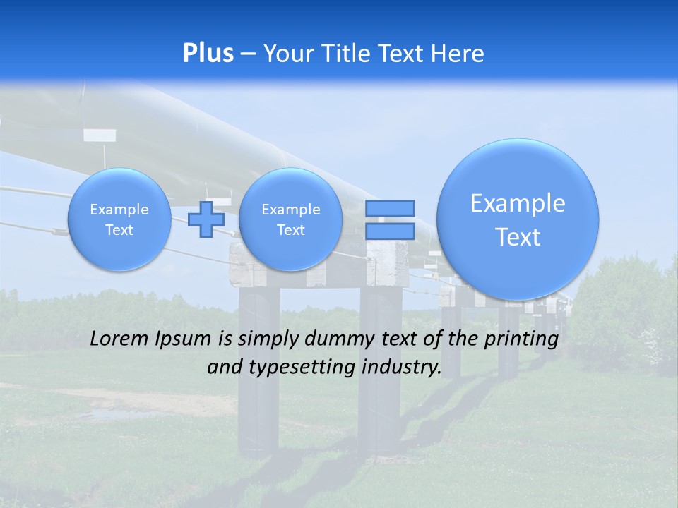 A Row Of Power Lines In A Green Field PowerPoint Template