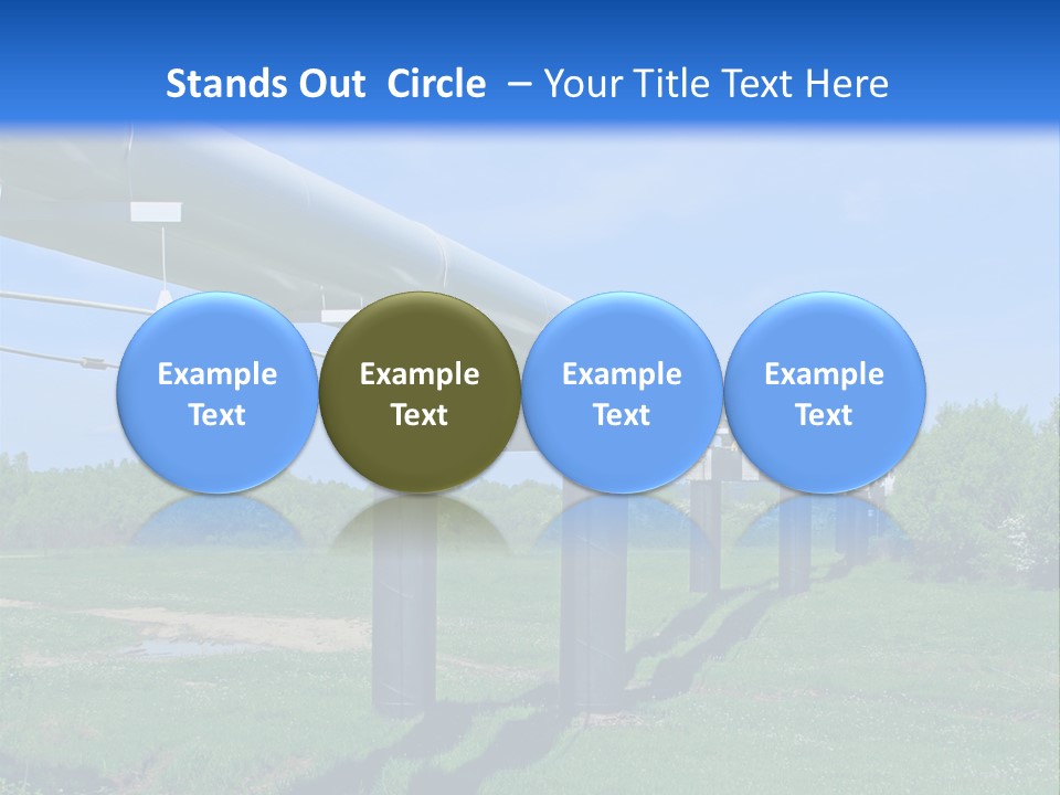 A Row Of Power Lines In A Green Field PowerPoint Template