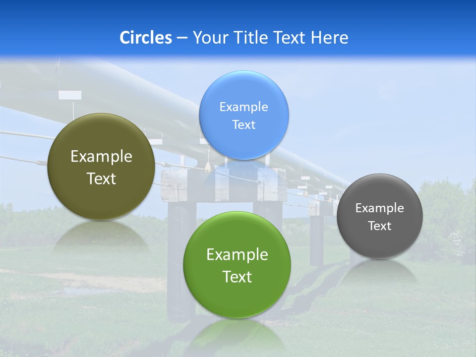 A Row Of Power Lines In A Green Field PowerPoint Template