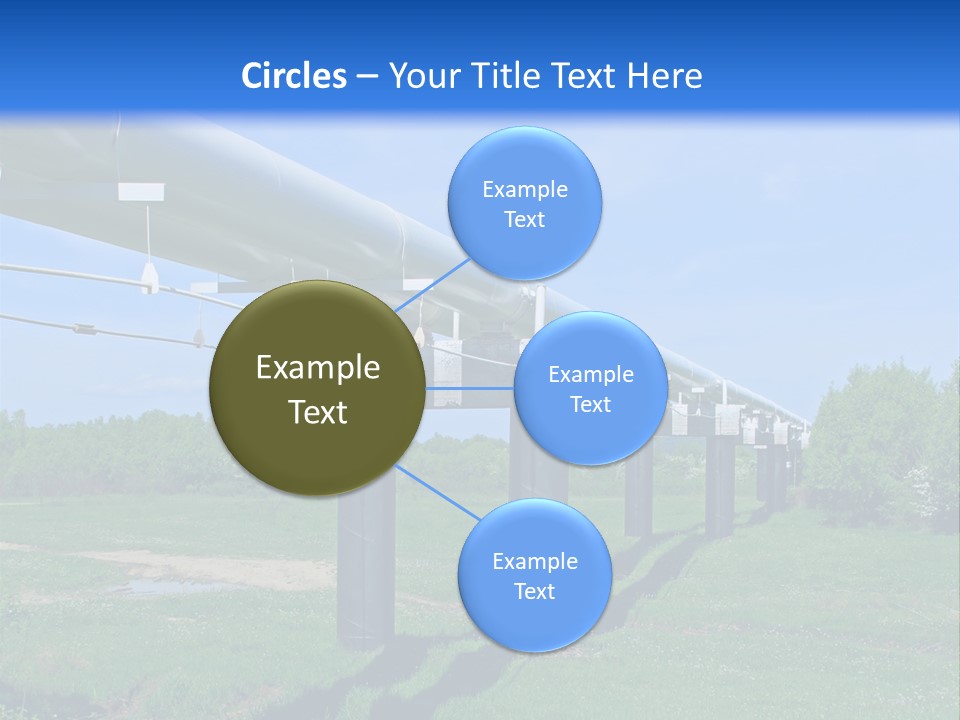 A Row Of Power Lines In A Green Field PowerPoint Template
