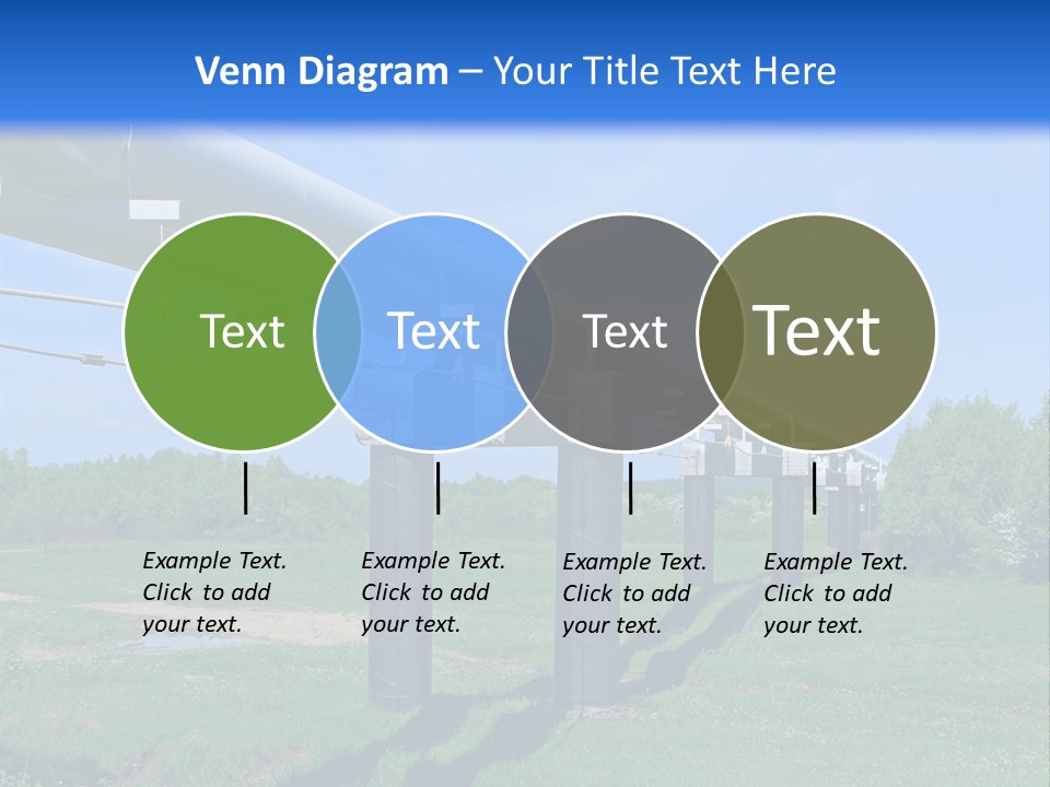 A Row Of Power Lines In A Green Field PowerPoint Template