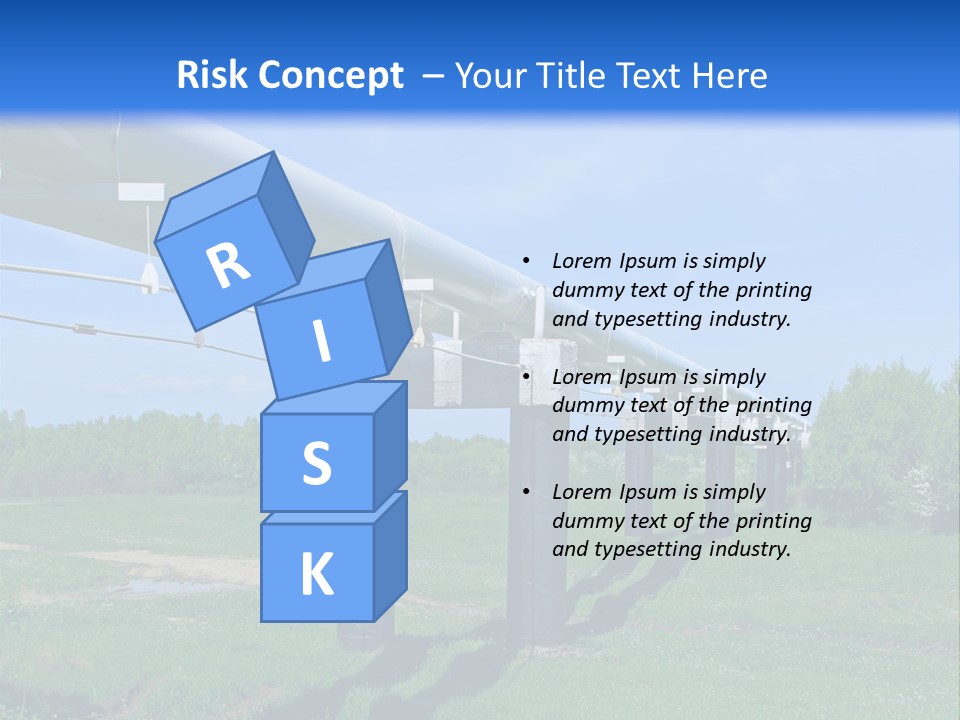A Row Of Power Lines In A Green Field PowerPoint Template