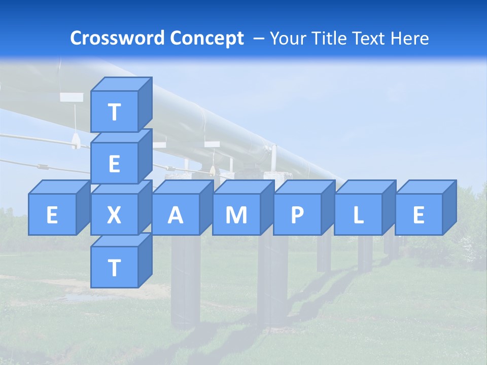 A Row Of Power Lines In A Green Field PowerPoint Template