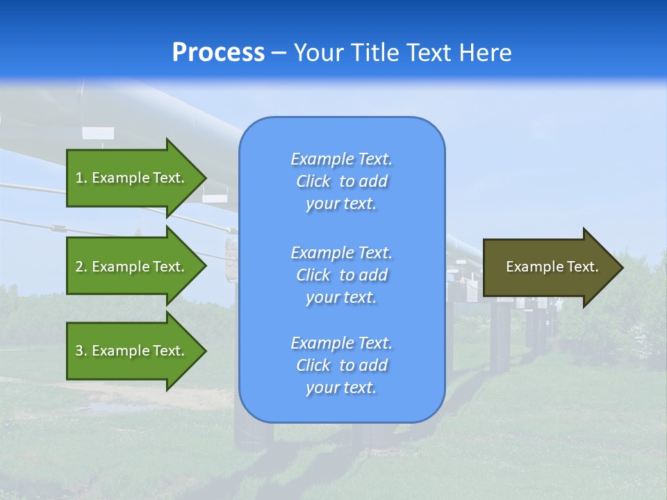 A Row Of Power Lines In A Green Field PowerPoint Template