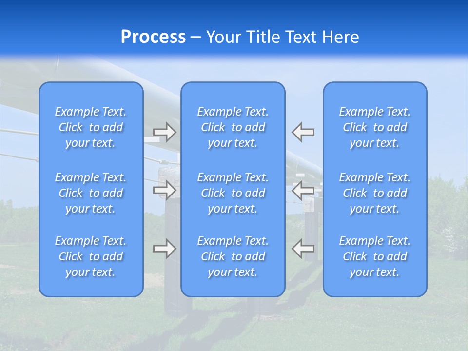 A Row Of Power Lines In A Green Field PowerPoint Template