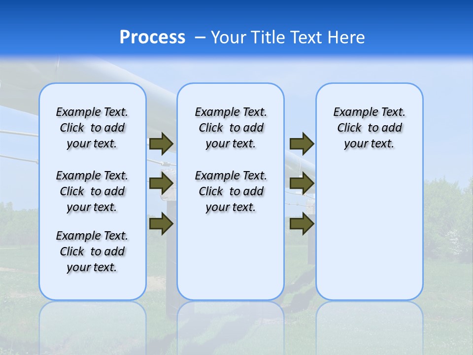 A Row Of Power Lines In A Green Field PowerPoint Template