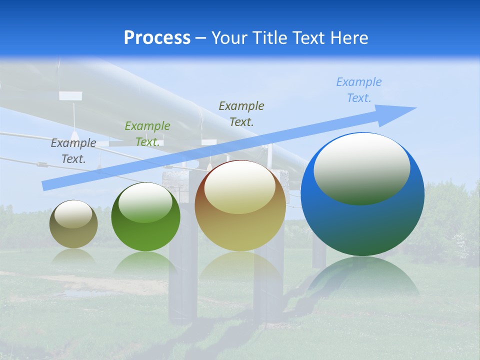 A Row Of Power Lines In A Green Field PowerPoint Template