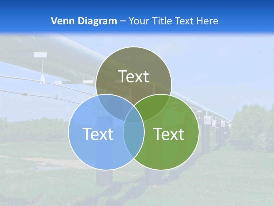 A Row Of Power Lines In A Green Field PowerPoint Template