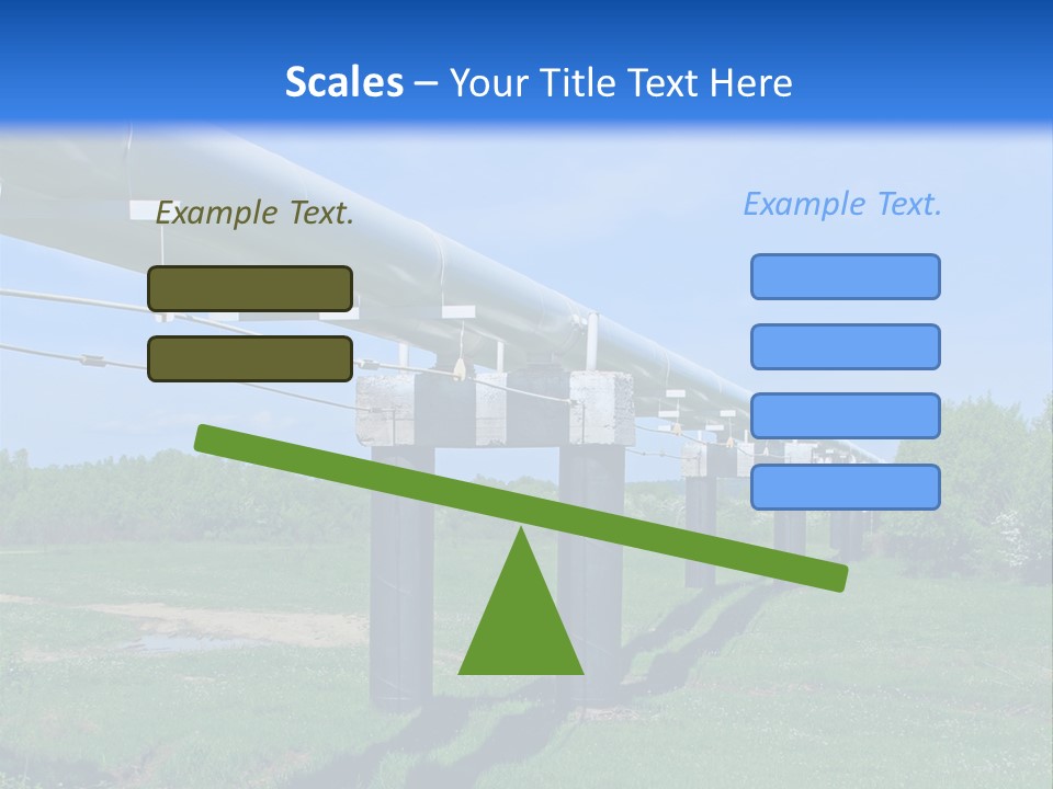 A Row Of Power Lines In A Green Field PowerPoint Template