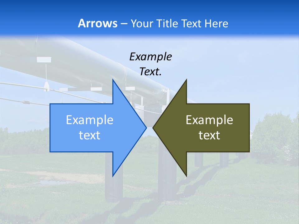 A Row Of Power Lines In A Green Field PowerPoint Template