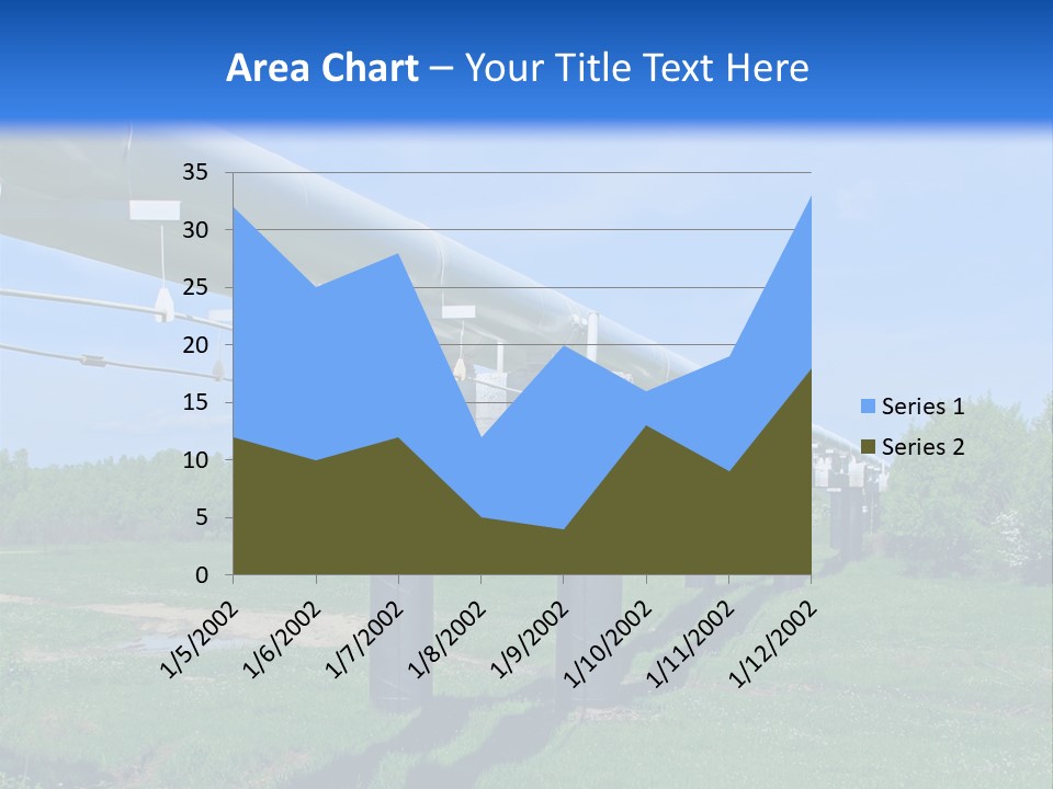 A Row Of Power Lines In A Green Field PowerPoint Template