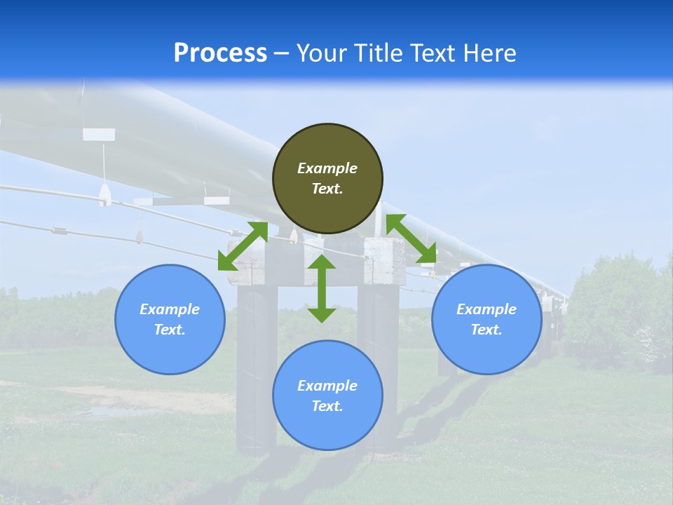 A Row Of Power Lines In A Green Field PowerPoint Template