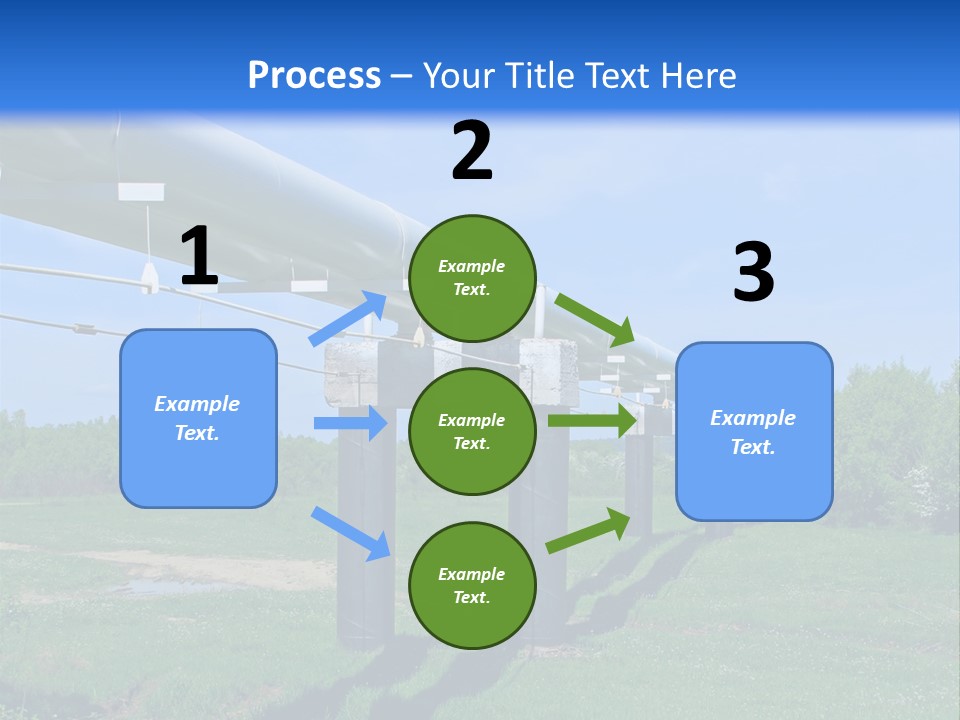 A Row Of Power Lines In A Green Field PowerPoint Template