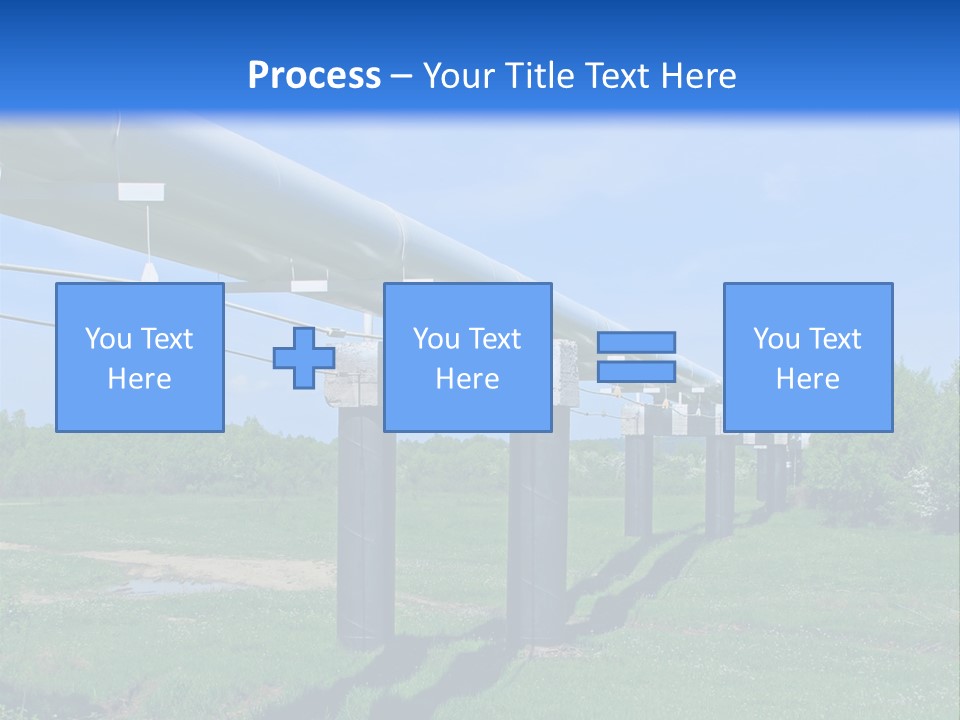 A Row Of Power Lines In A Green Field PowerPoint Template