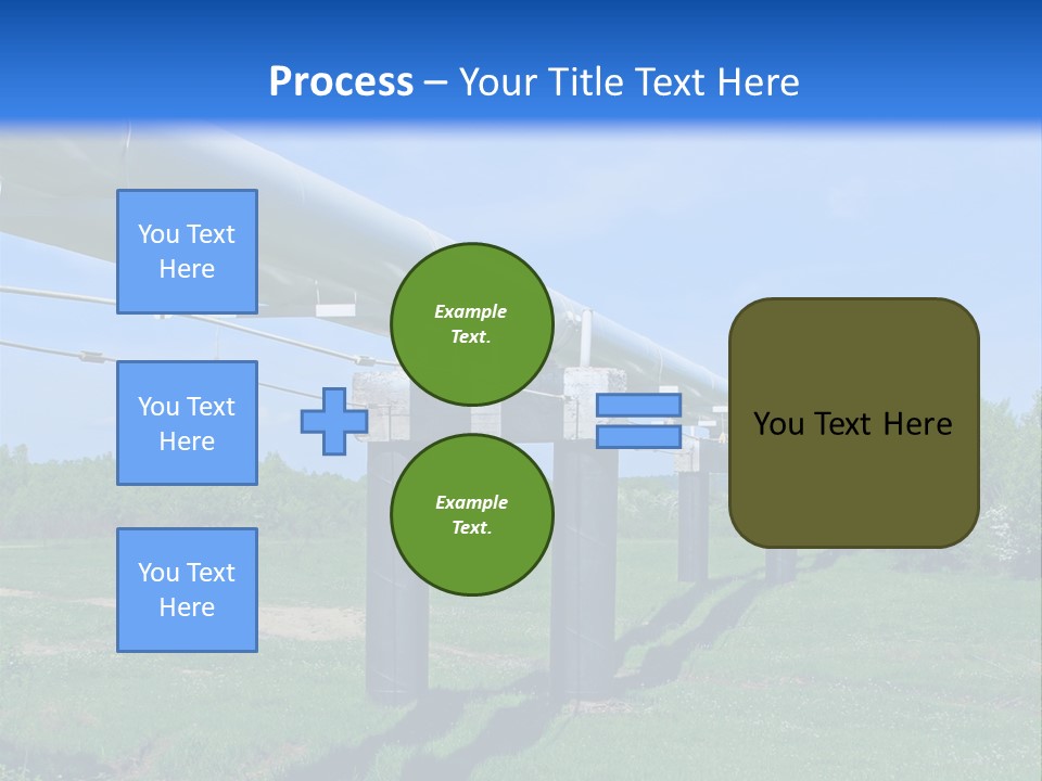 A Row Of Power Lines In A Green Field PowerPoint Template