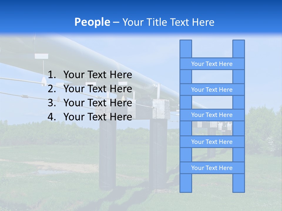 A Row Of Power Lines In A Green Field PowerPoint Template