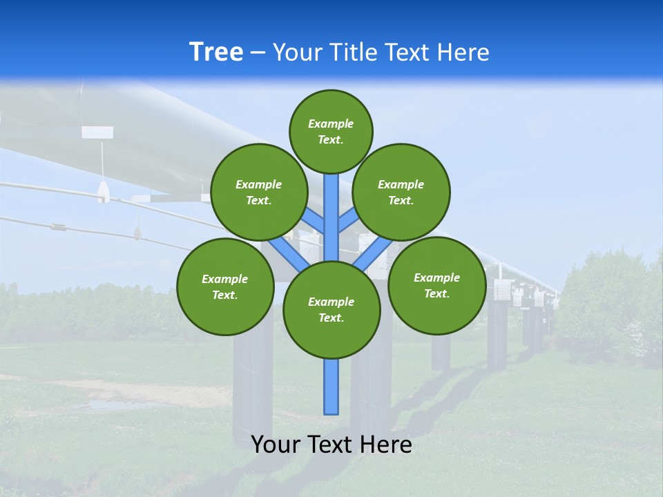 A Row Of Power Lines In A Green Field PowerPoint Template
