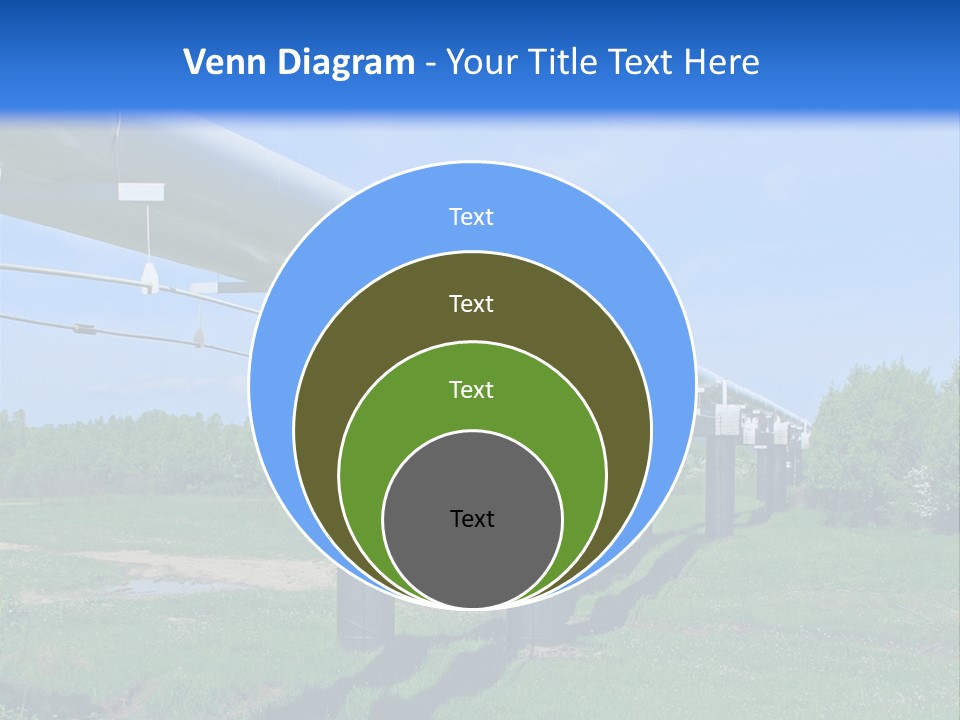 A Row Of Power Lines In A Green Field PowerPoint Template
