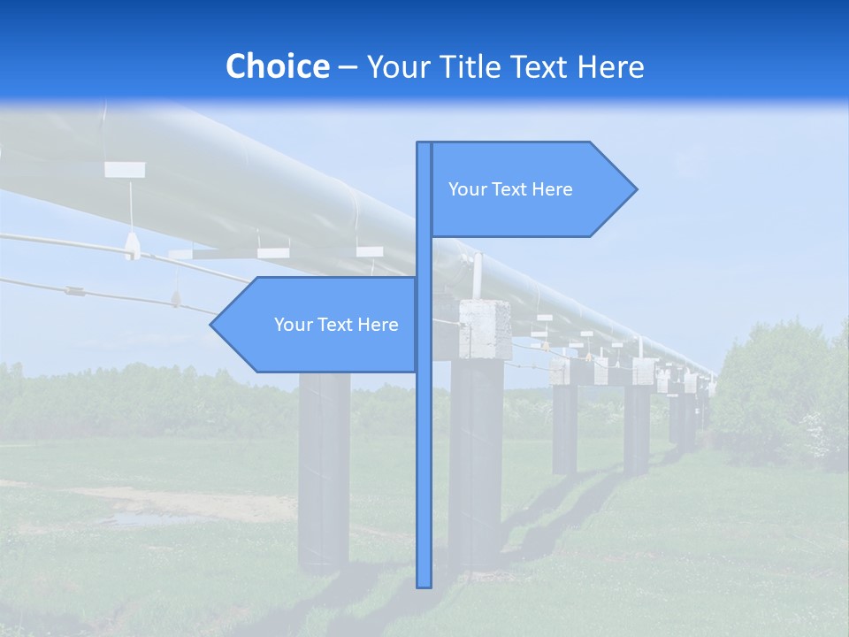 A Row Of Power Lines In A Green Field PowerPoint Template