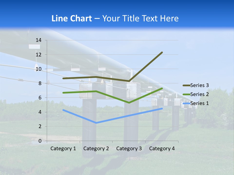 A Row Of Power Lines In A Green Field PowerPoint Template