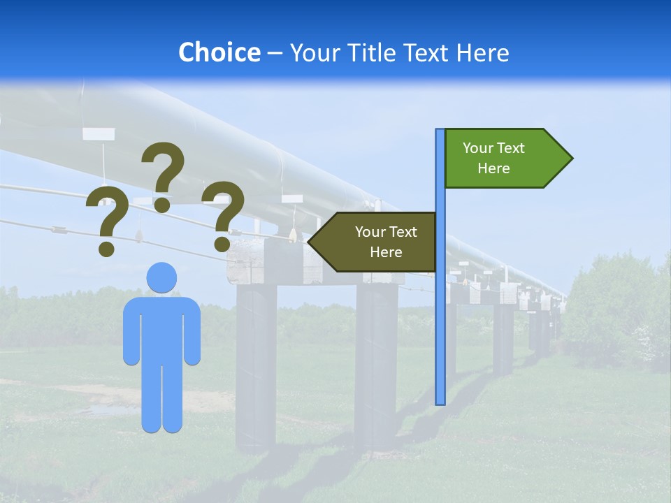 A Row Of Power Lines In A Green Field PowerPoint Template