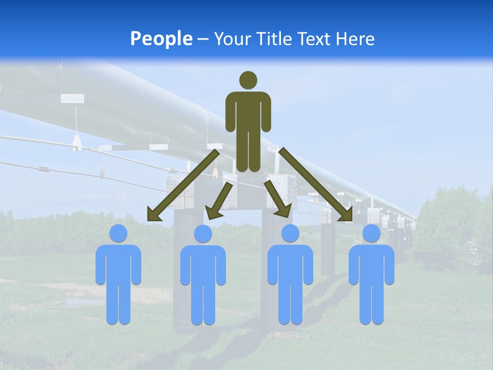 A Row Of Power Lines In A Green Field PowerPoint Template