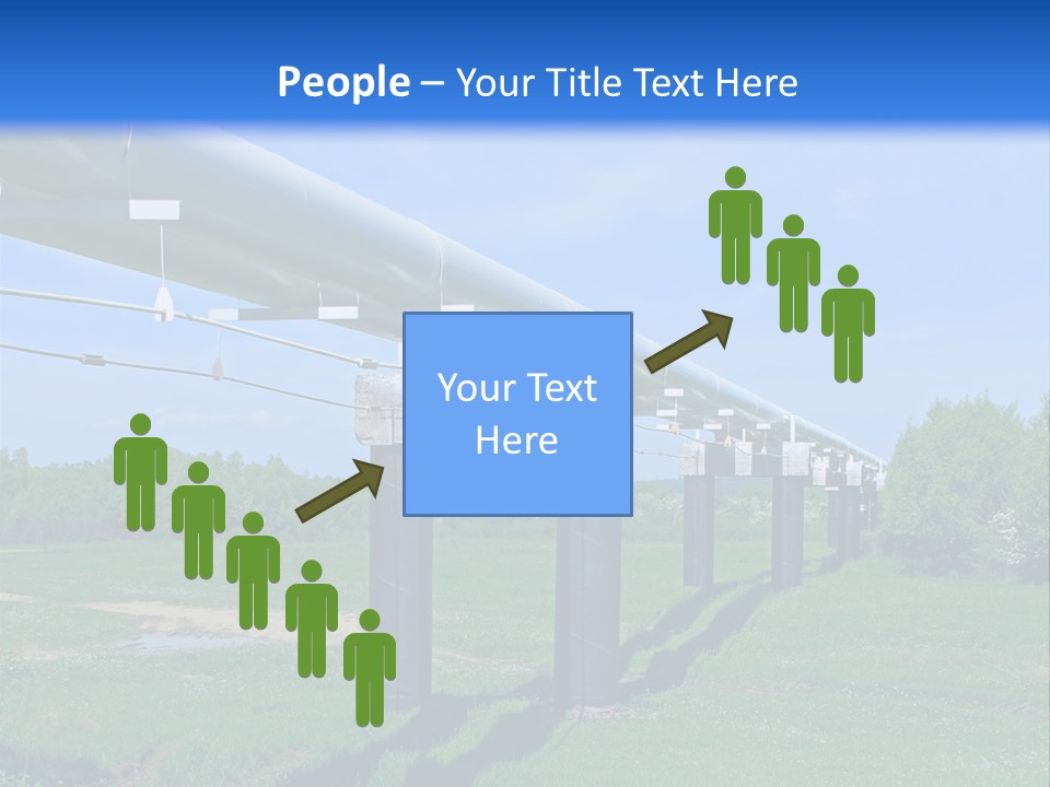 A Row Of Power Lines In A Green Field PowerPoint Template