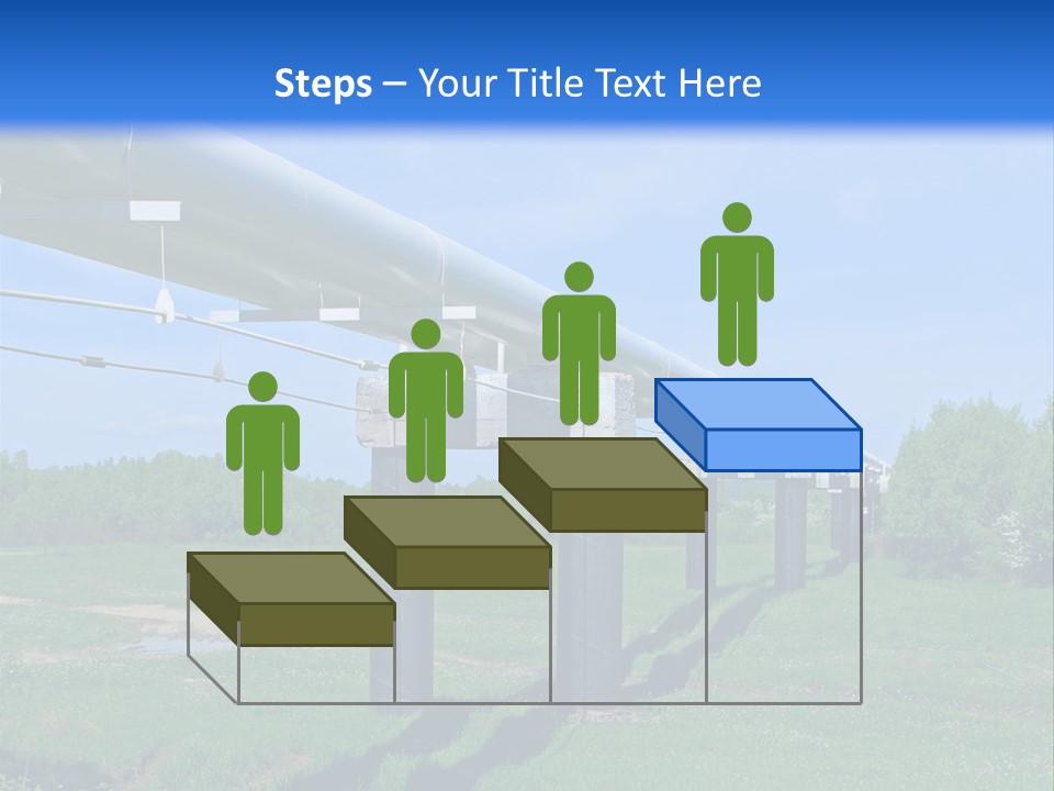 A Row Of Power Lines In A Green Field PowerPoint Template