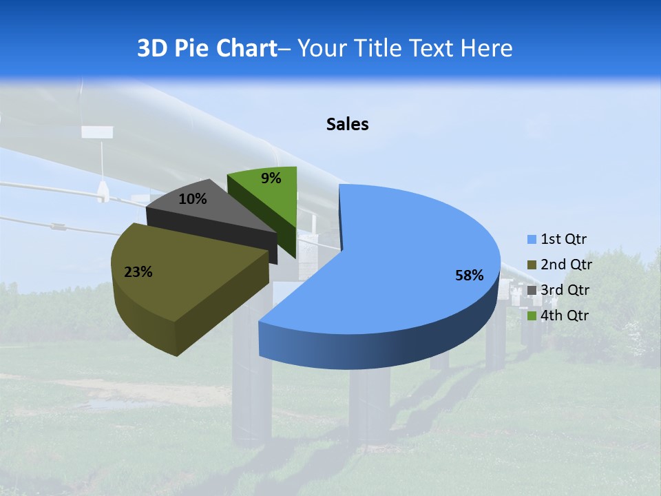 A Row Of Power Lines In A Green Field PowerPoint Template