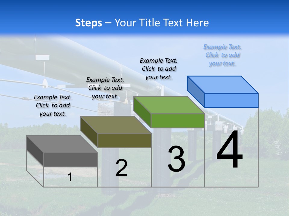 A Row Of Power Lines In A Green Field PowerPoint Template