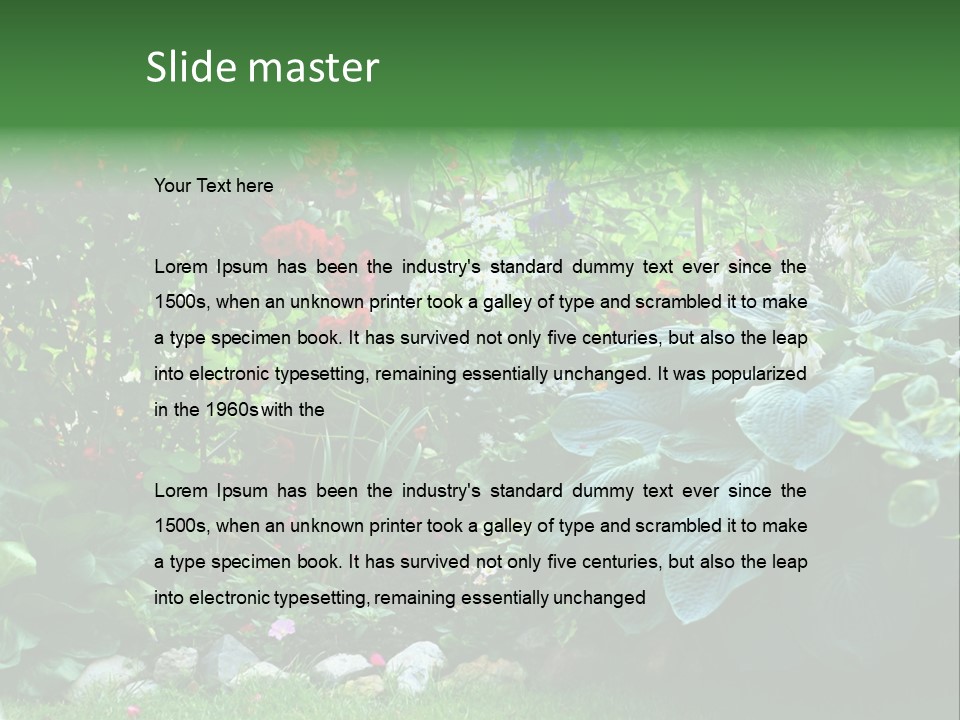 A Garden Filled With Lots Of Flowers And Plants PowerPoint Template