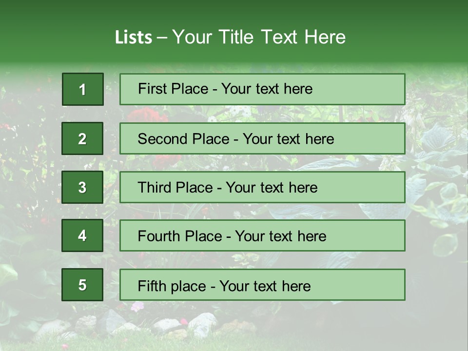 A Garden Filled With Lots Of Flowers And Plants PowerPoint Template