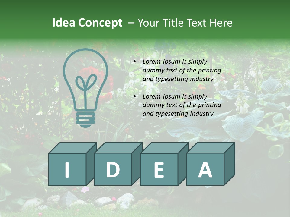 A Garden Filled With Lots Of Flowers And Plants PowerPoint Template