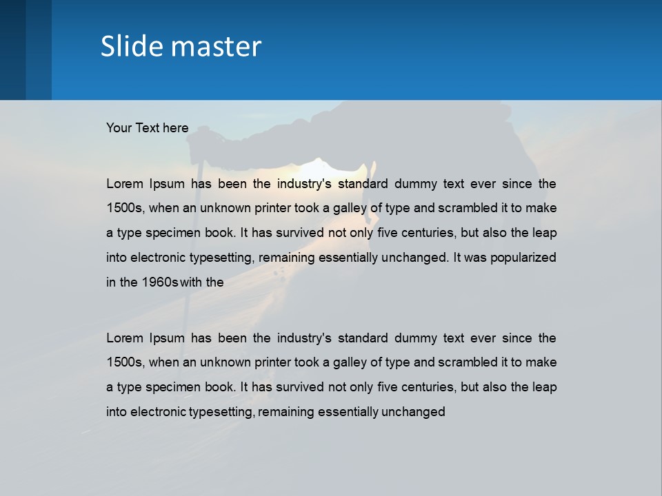 A Person Skiing Down A Mountain With The Sun In The Background PowerPoint Template
