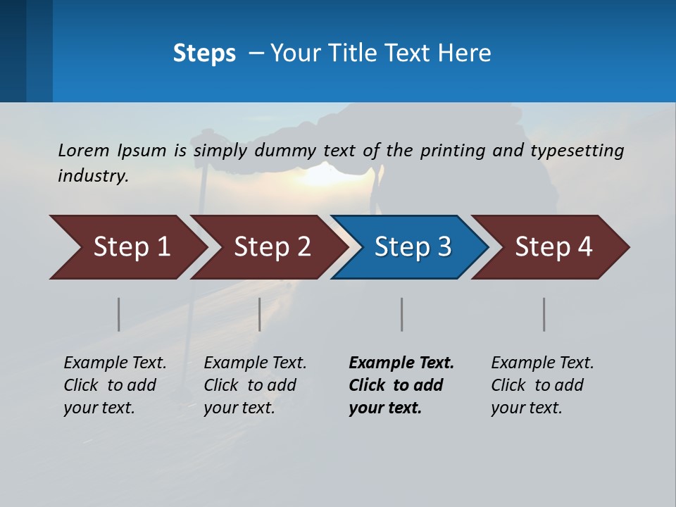 A Person Skiing Down A Mountain With The Sun In The Background PowerPoint Template