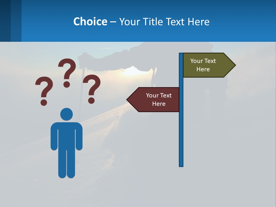 A Person Skiing Down A Mountain With The Sun In The Background PowerPoint Template