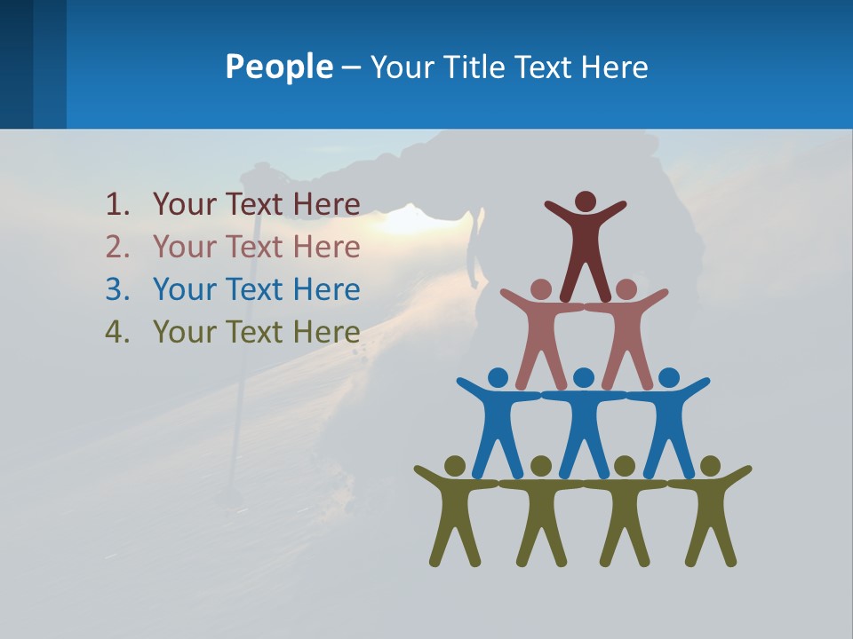 A Person Skiing Down A Mountain With The Sun In The Background PowerPoint Template