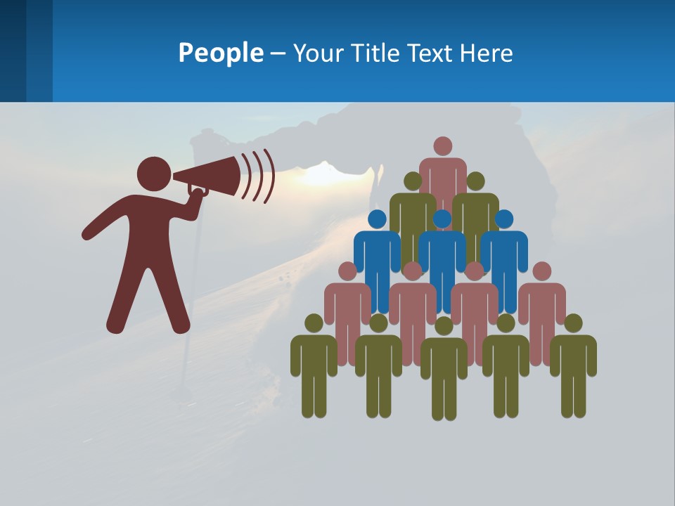 A Person Skiing Down A Mountain With The Sun In The Background PowerPoint Template