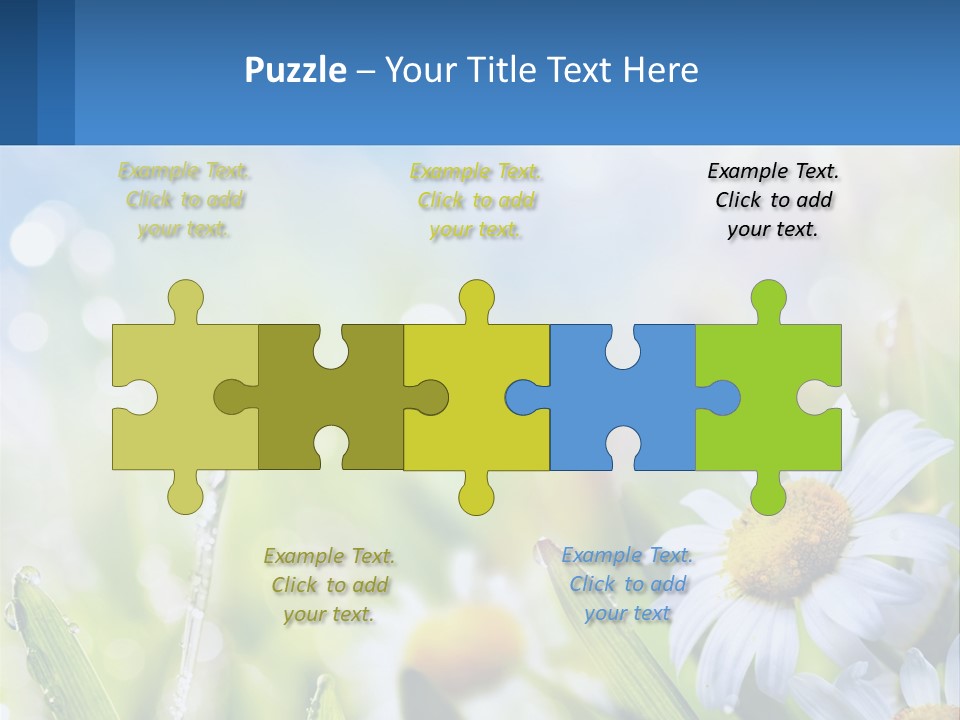 A Powerpoint Presentation With Daisies In The Grass PowerPoint Template