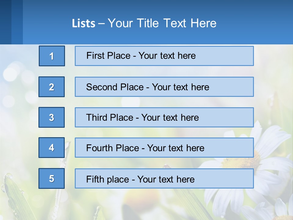 A Powerpoint Presentation With Daisies In The Grass PowerPoint Template