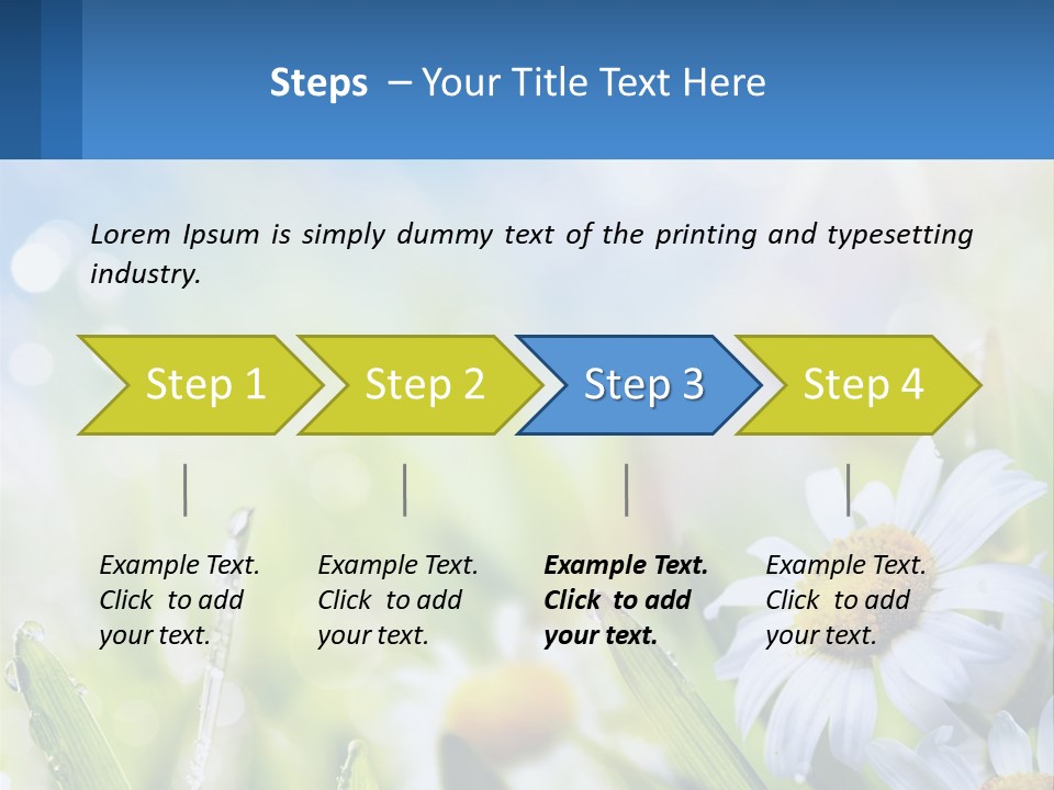 A Powerpoint Presentation With Daisies In The Grass PowerPoint Template