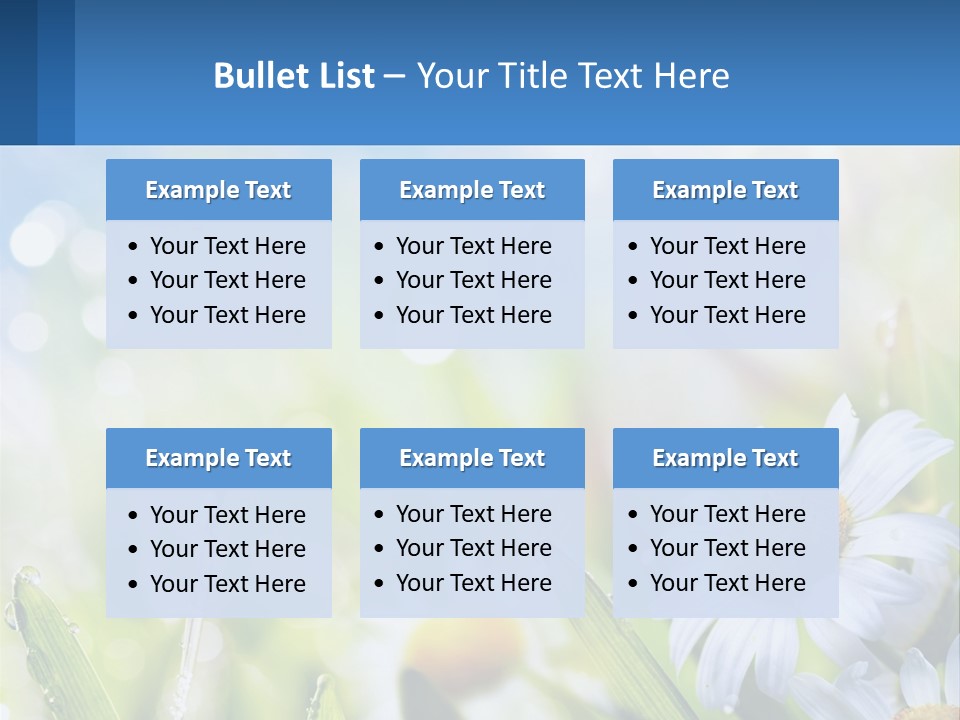 A Powerpoint Presentation With Daisies In The Grass PowerPoint Template