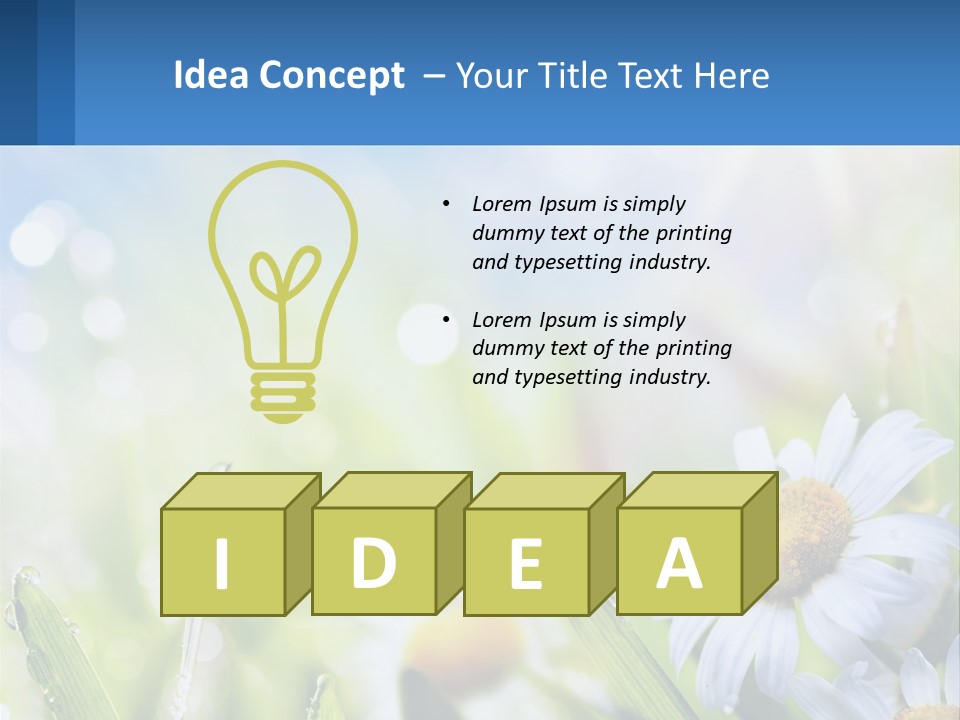 A Powerpoint Presentation With Daisies In The Grass PowerPoint Template