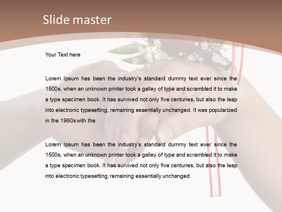 Two Hands Holding A Red Rose Powerpoint Template PowerPoint Template