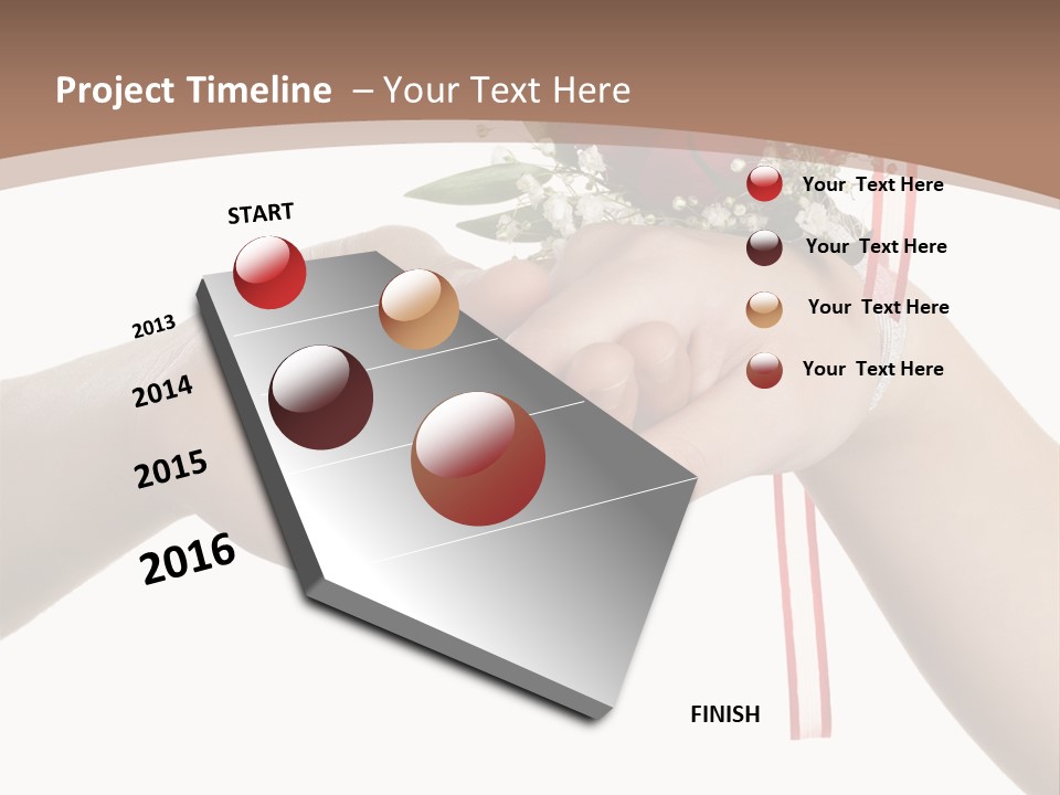 Two Hands Holding A Red Rose Powerpoint Template PowerPoint Template