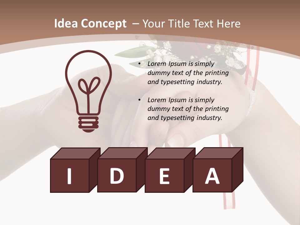 Two Hands Holding A Red Rose Powerpoint Template PowerPoint Template